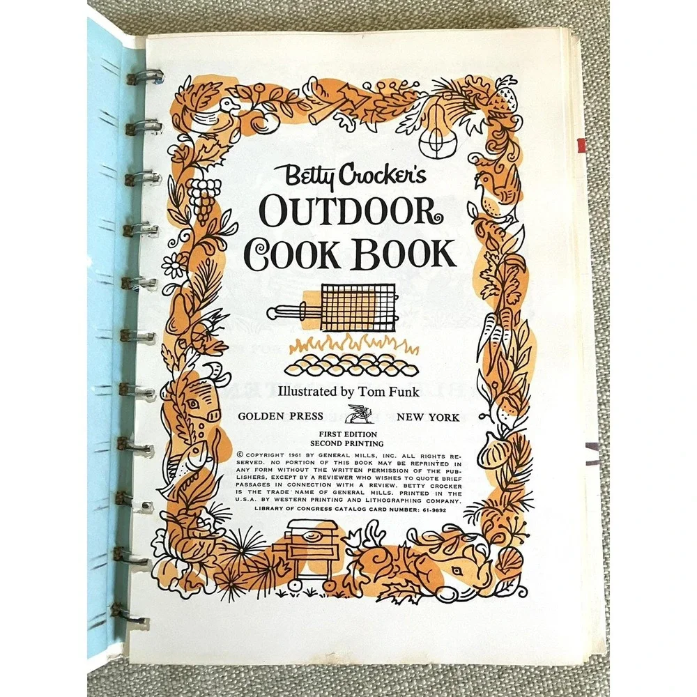 1961 Betty Crocker's Outdoor Cook Book Recipe Camping Canoe Hiking Grilling